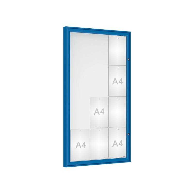 Vonkajšia vitrína Classique, 12 x A4, plexi, modra