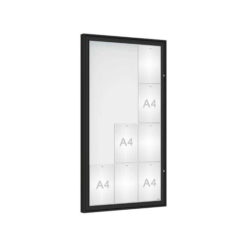Vonkajšia vitrína Classique, 12 x A4, plexi, čierna