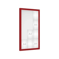 Vonkajšia vitrína Classique, 12 x A4, plexi, červená