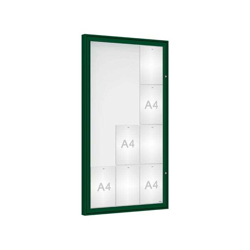 Vonkajšia vitrína Classique, 12 x A4, plexi, zelena