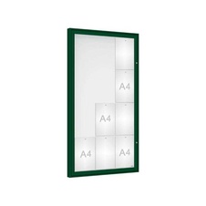 Vonkajšia vitrína Classique, 12 x A4, plexi, zelena