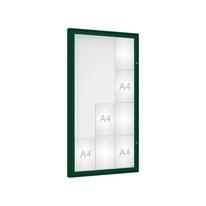 Vonkajšia vitrína Classique, 12 x A4, plexi, zelena