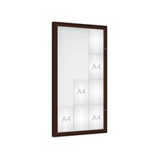 Vonkajšia vitrína Classique, 12 x A4, plexi, hneda