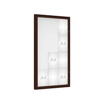 Vonkajšia vitrína Classique, 12 x A4, plexi, hneda