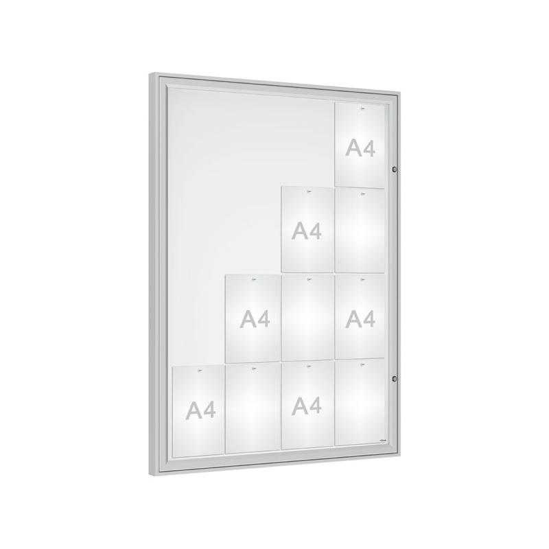 Vonkajšia vitrína Classique, 16 x A4, plexi, elox