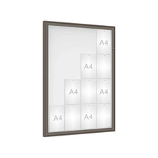 Vonkajšia vitrína Classique, 16 x A4, plexi, šeda PRO