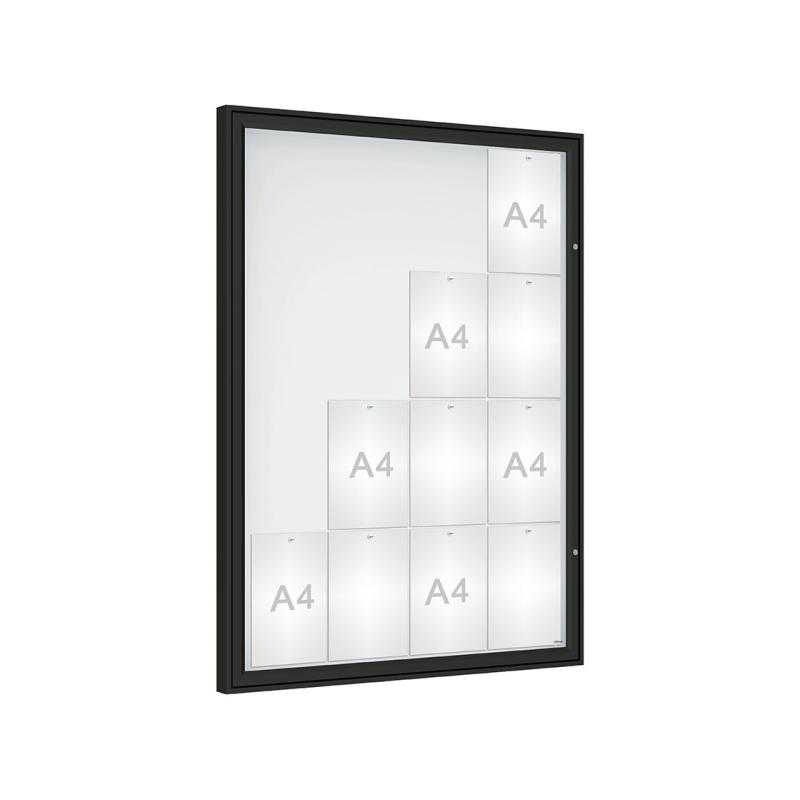 Vonkajšia vitrína Classique, 16 x A4, plexi, čierna