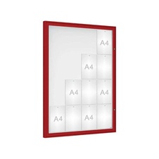 Vonkajšia vitrína Classique, 16 x A4, plexi, červena