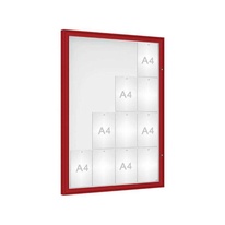 Vonkajšia vitrína Classique, 16 x A4, plexi, červena