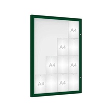 Vonkajšia vitrína Classique, 16 x A4, plexi, zelena