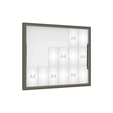 Vonkajšia vitrína Classique, 18 x A4, plexi, šeda PRO