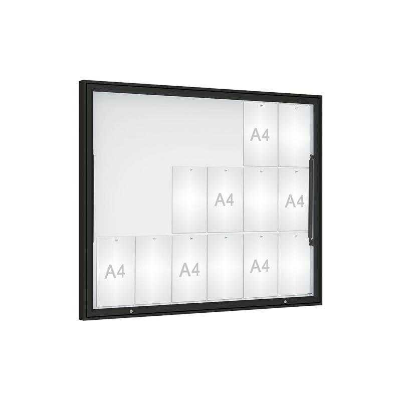 Vonkajšia vitrína Classique, 18 x A4, plexi, čierna