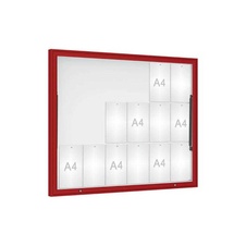 Vonkajšia vitrína Classique, 18 x A4, plexi, červena