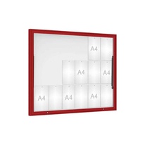 Vonkajšia vitrína Classique, 18 x A4, plexi, červena