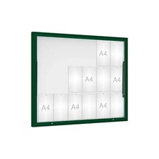 Vonkajšia vitrína Classique, 18 x A4, plexi, zelena