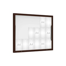 Vonkajšia vitrína Classique, 18 x A4, plexi, hneda