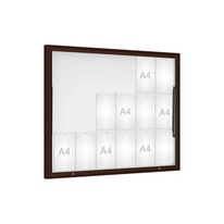 Vonkajšia vitrína Classique, 18 x A4, plexi, hneda
