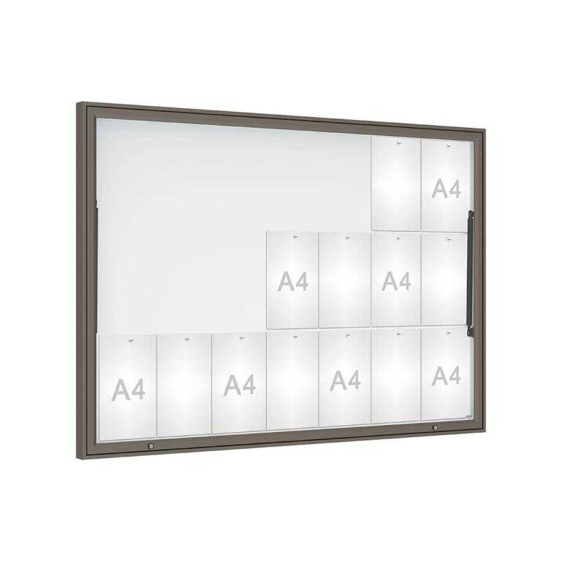 Vonkajšia vitrína Classique, 21 x A4, plexi, šeda PRO