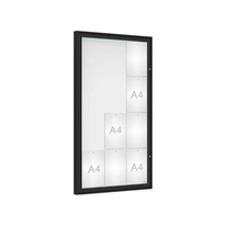 Vonkajšia vitrína Classique, 12 x A4, sklo, čierna