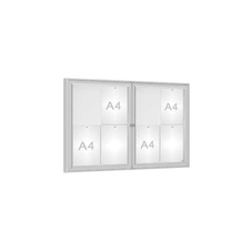 Venkovní vitrína model 1000 dojkrídla, 8 x A4, plexi, elox