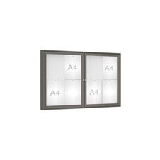 Venkovní vitrína model 1000 dojkrídla, 8 x A4, plexi, šedá PRO