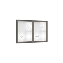 Venkovní vitrína model 1000 dojkrídla, 8 x A4, plexi, šedá PRO