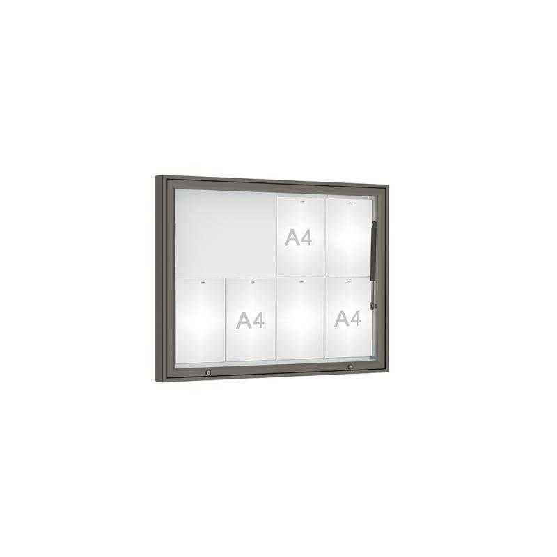 Venkovní vitrína model 1000 , 8 x A4, plexi, šedá PRO