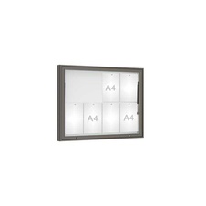 Venkovní vitrína model 1000 , 8 x A4, plexi, šedá PRO