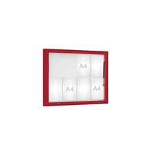 Venkovní vitrína model 1000 , 8 x A4, plexi, červená