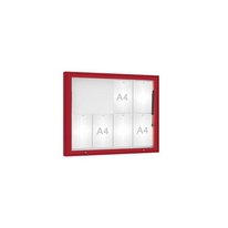 Venkovní vitrína model 1000 , 8 x A4, plexi, červená
