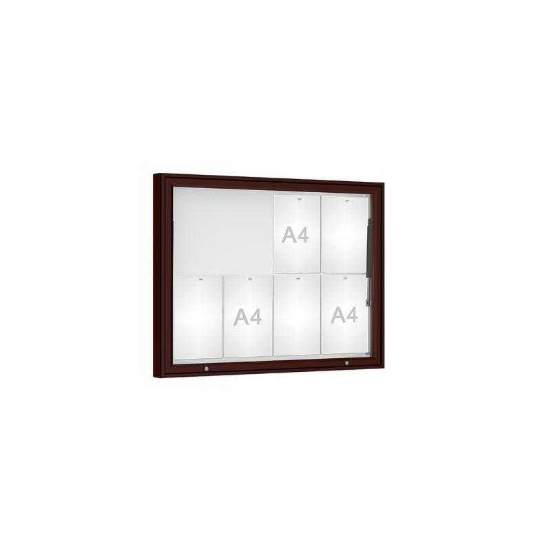 Venkovní vitrína model 1000 , 8 x A4, plexi, hnedá