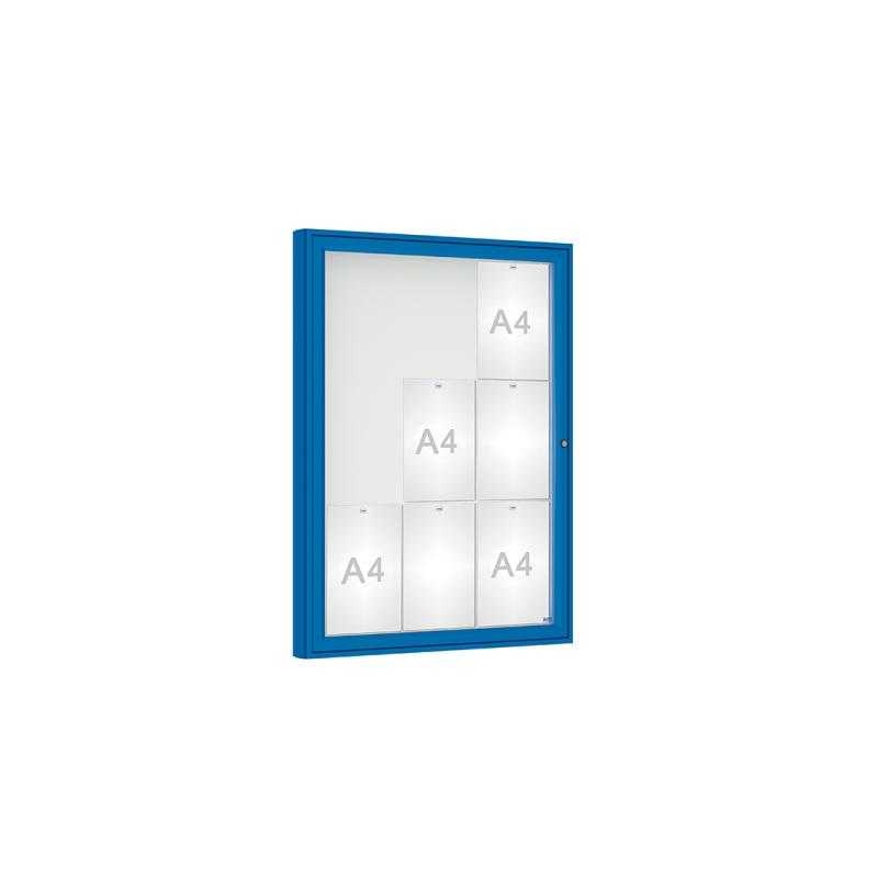 Venkovní vitrína model 1000 , 9 x A4, plexi, modrá