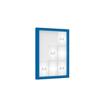Venkovní vitrína model 1000 , 9 x A4, plexi, modrá