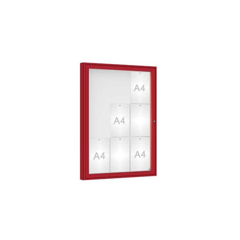 Venkovní vitrína model 1000 , 9 x A4, plexi, červená