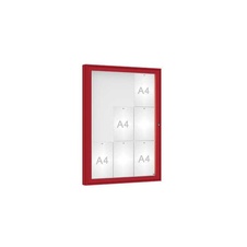 Venkovní vitrína model 1000 , 9 x A4, plexi, červená