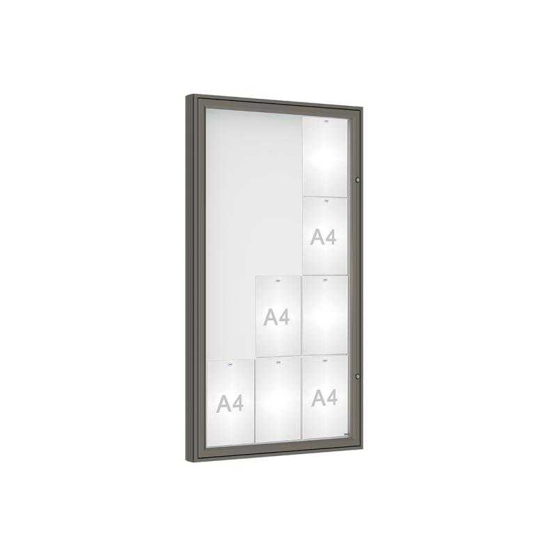 Venkovní vitrína model 1000, 12 x A4, plexi, šedá PRO