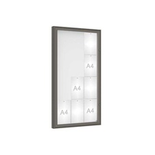 Venkovní vitrína model 1000, 12 x A4, plexi, šedá PRO
