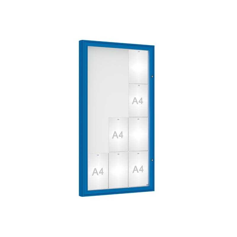 Venkovní vitrína model 1000, 12 x A4, plexi, modrá