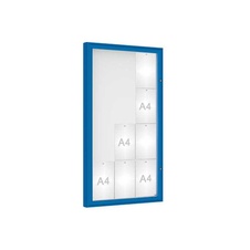 Venkovní vitrína model 1000, 12 x A4, plexi, modrá