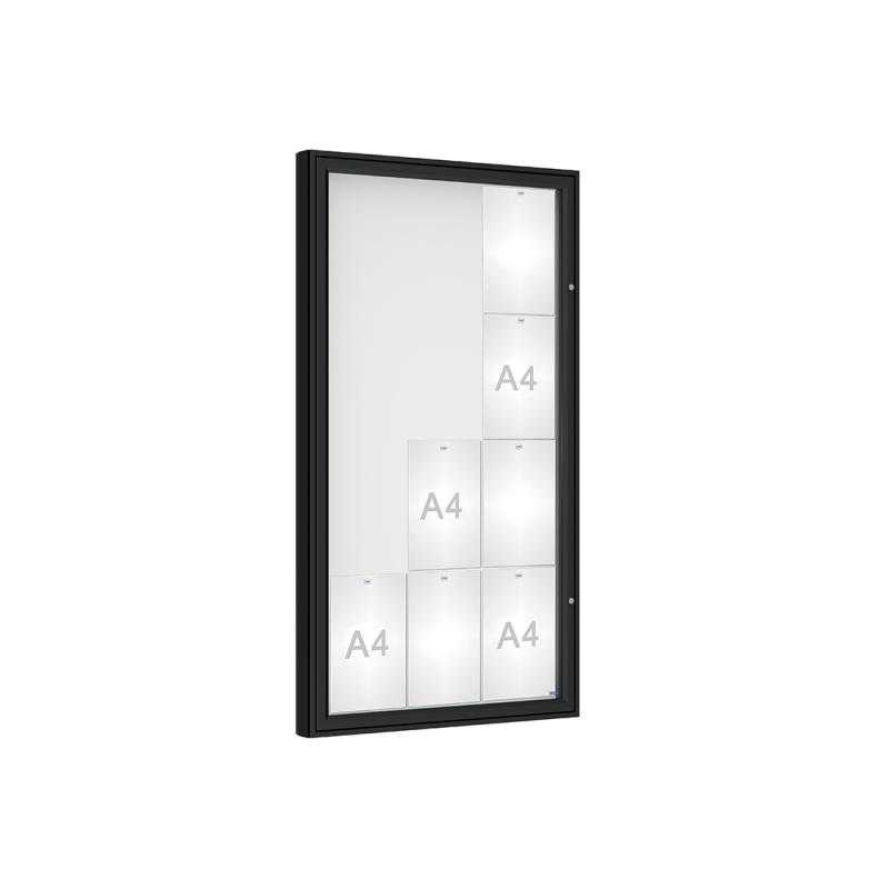 Venkovní vitrína model 1000, 12 x A4, plexi, čierna