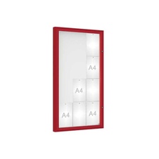 Venkovní vitrína model 1000, 12 x A4, plexi, červená