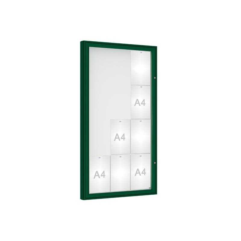 Venkovní vitrína model 1000, 12 x A4, plexi, zelená