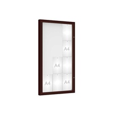 Venkovní vitrína model 1000, 12 x A4, plexi, hnedá