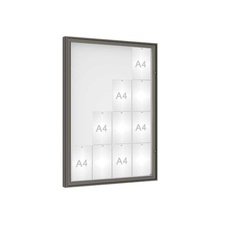 Venkovní vitrína model 1000, 16 x A4, plexi, šedá PRO
