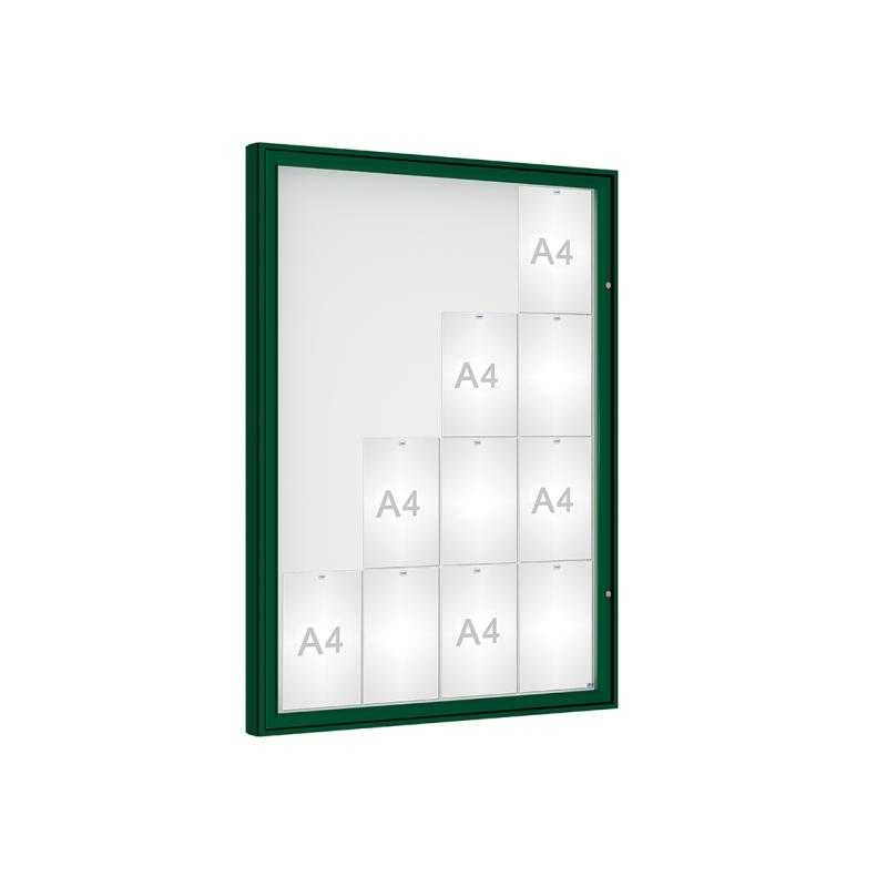 Venkovní vitrína model 1000, 16 x A4, plexi, zelená