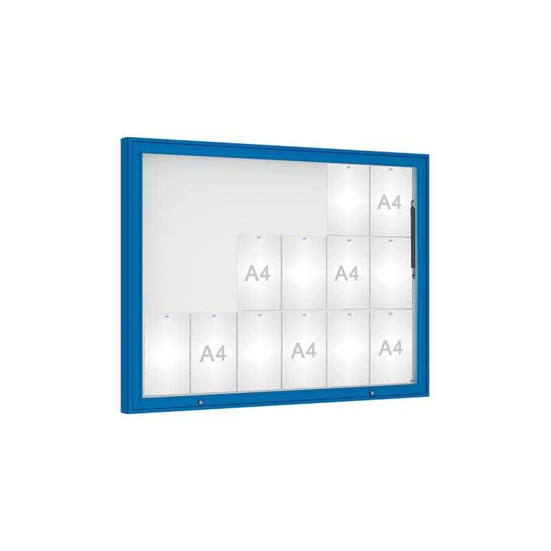 Venkovní vitrína model 1000, 18 x A4, plexi, modrá