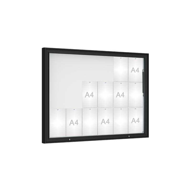 Venkovní vitrína model 1000, 18 x A4, plexi, čierna