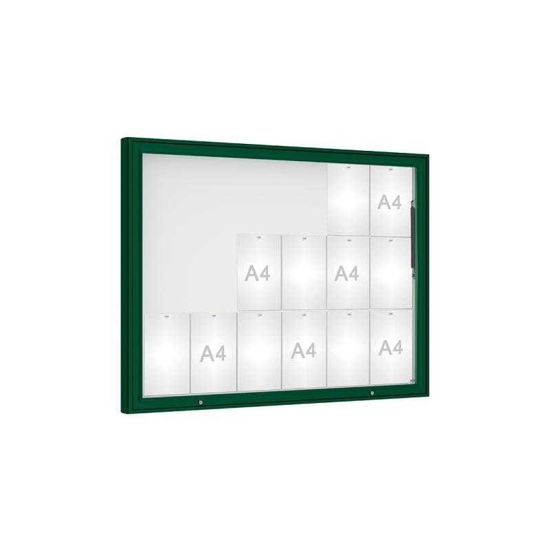 Venkovní vitrína model 1000, 18 x A4, plexi, zelená