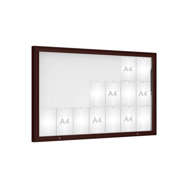 Venkovní vitrína model 1000, 21 x A4, plexi, hnedá