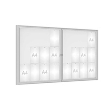 Venkovní vitrína model 1000 dojkrídla, 24 x A4, plexi, elox